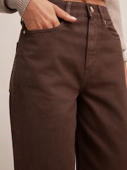 Forever New Brown Gia High Rise Wide Leg Jeans - Image 3 of 5