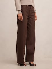 Forever New Brown Gia High Rise Wide Leg Jeans - Image 4 of 5
