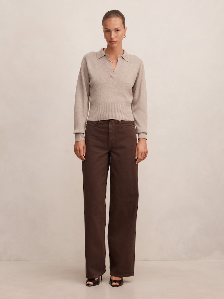 Forever New Brown Gia High Rise Wide Leg Jeans - Image 5 of 5 Forever New Brown Gia High Rise Wide Leg Jeans - Image 5 of 5