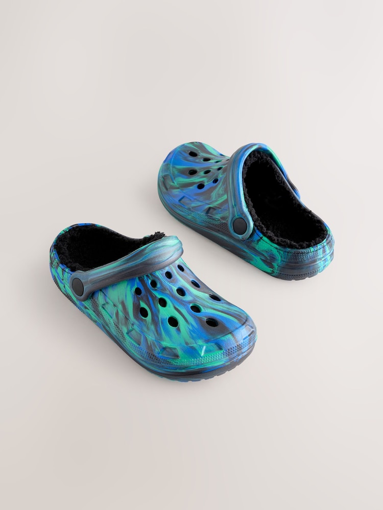 Blue Marble Slippers Clogs - Image 1 of 5