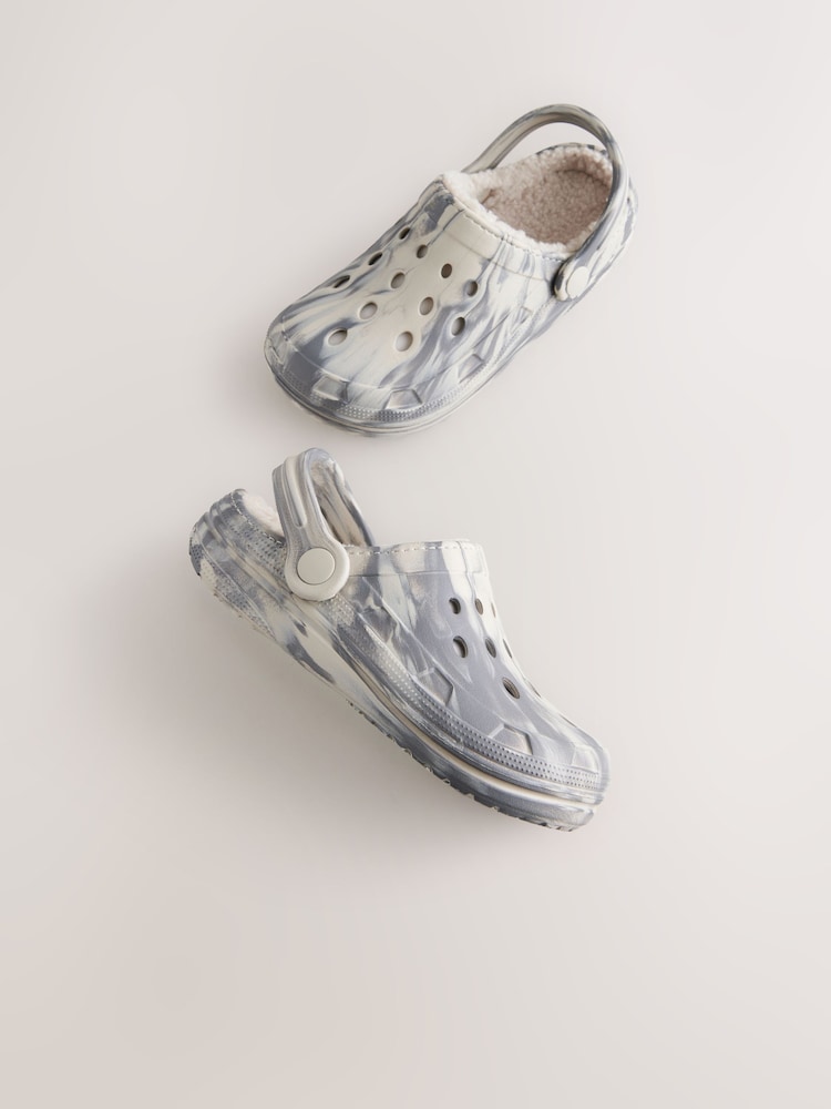 Grey Marble Slippers Clogs - Image 1 of 5