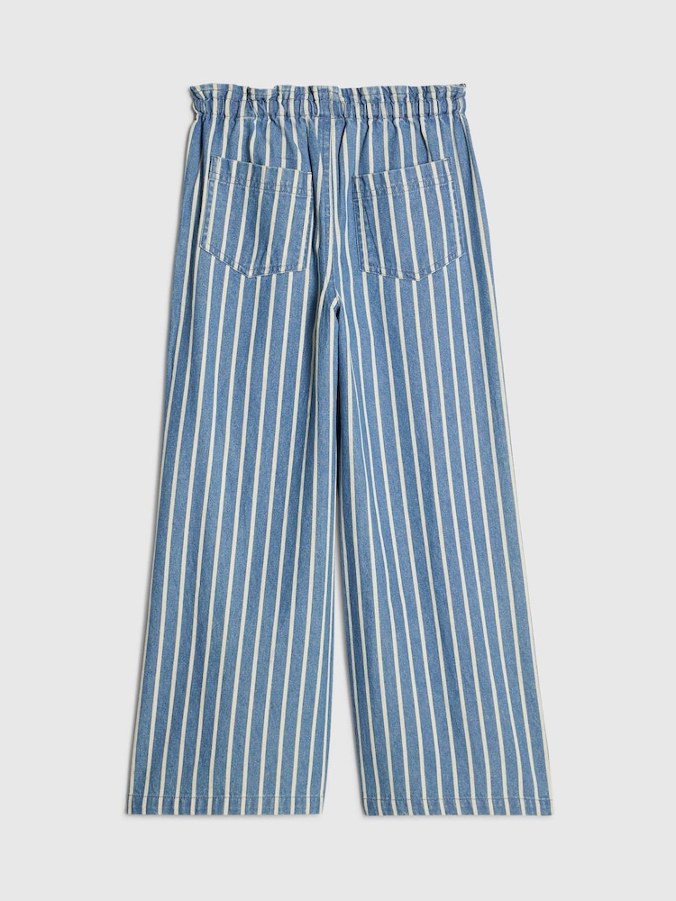 River Island Blue Stripe Pull On Wide Fit Jeans - Image 2 of 4