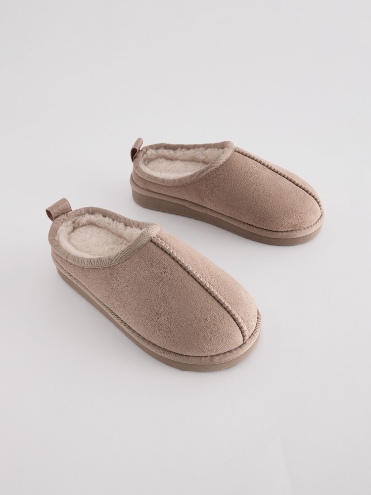 Neutral Cosy Mules Slippers - Image 1 of 5 Neutral Cosy Mules Slippers - Image 1 of 5