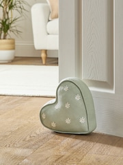 Sage Green Daisy Heart Doorstop - Image 1 of 5