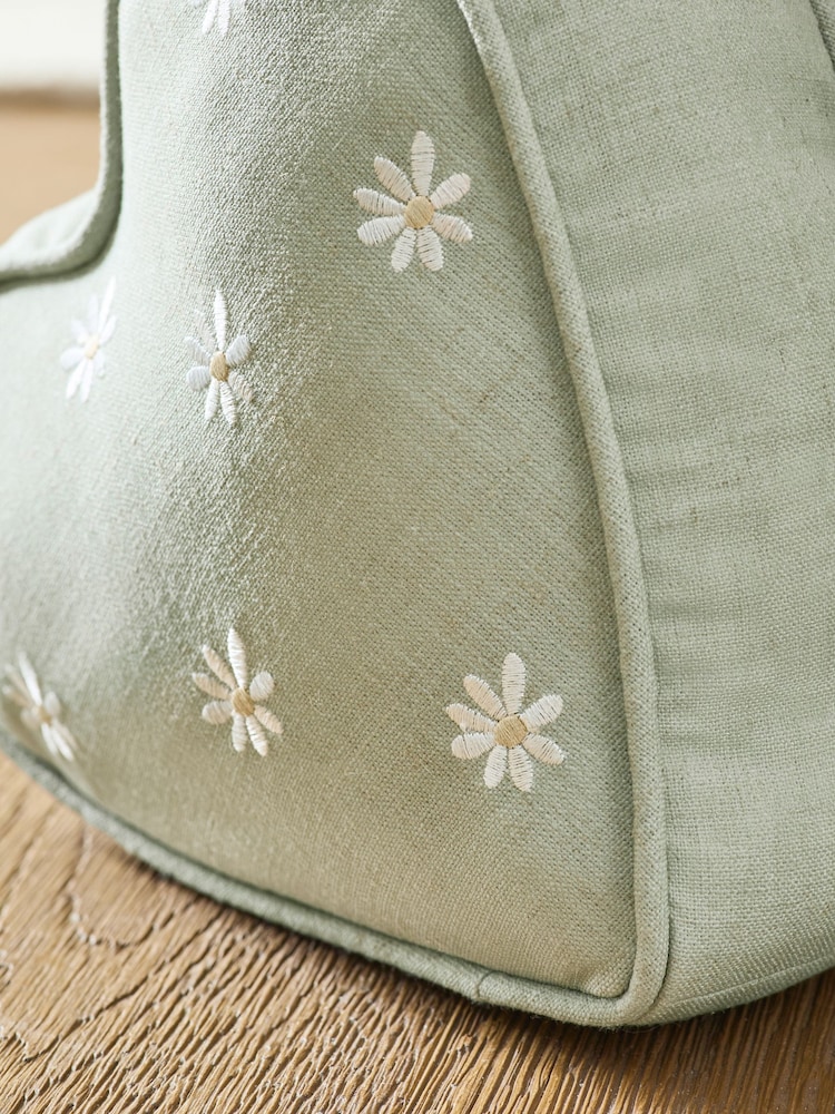 Sage Green Daisy Heart Doorstop - Image 2 of 5