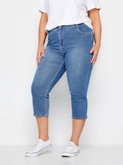Evans Blue Mid Wash Cropped Jeans - Image 1 of 2