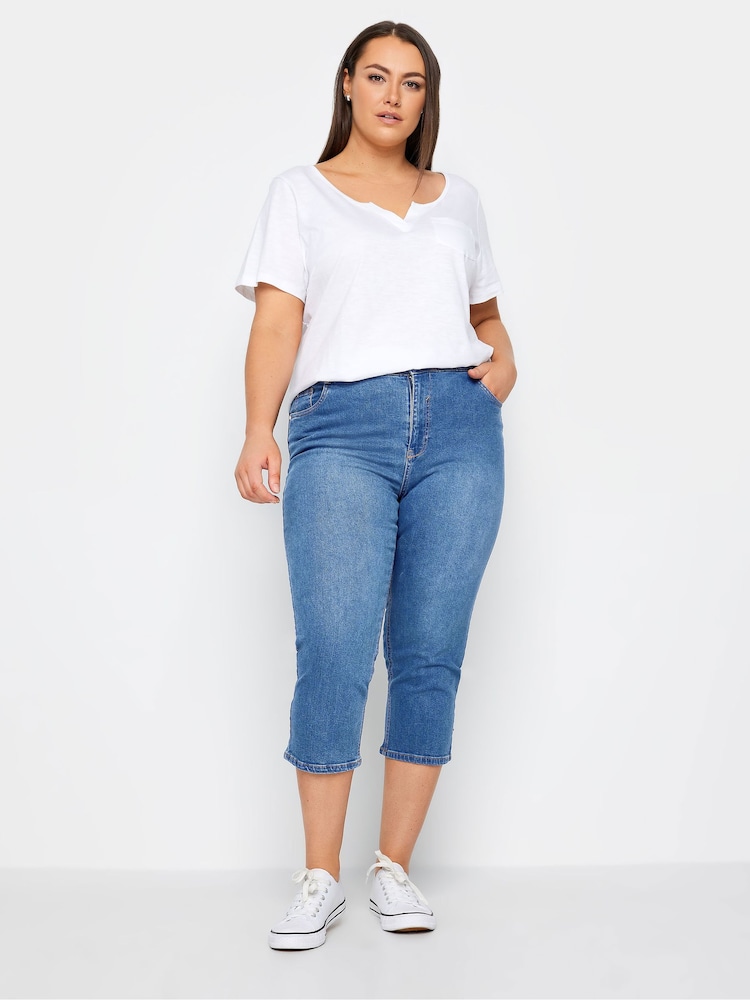 Evans Blue Mid Wash Cropped Jeans - Image 2 of 2