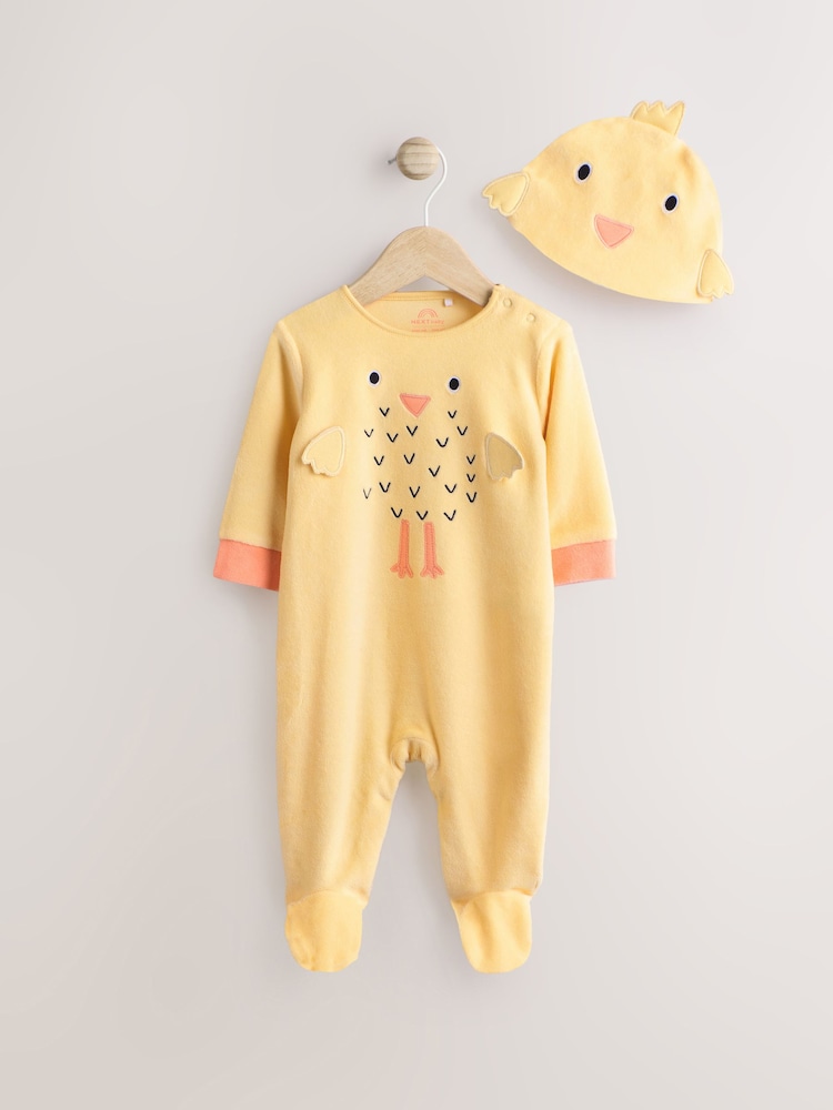 Yellow Chick Baby Sleepsuit & Hat Set (0mths-2yrs) - Image 4 of 10