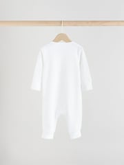 Bela - Dojenček Two Way Zip brez stopal 100% Cotton Sleepsuits 3 Paket (0mesec-2leto) - Slika 2 iz 10