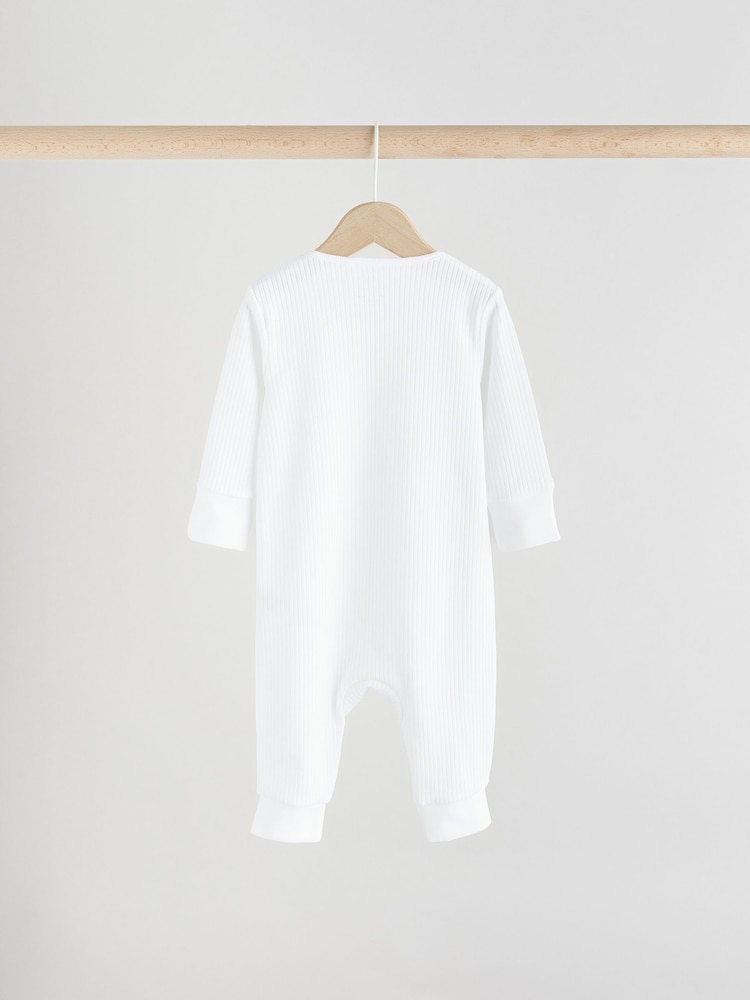 Bela - Dojenček Two Way Zip brez stopal 100% Cotton Sleepsuits 3 Paket (0mesec-2leto) - Slika 2 iz 10