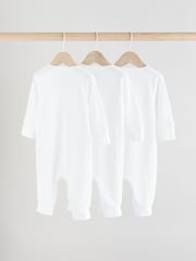 Bela - Dojenček Two Way Zip brez stopal 100% Cotton Sleepsuits 3 Paket (0mesec-2leto) - Slika 3 iz 10