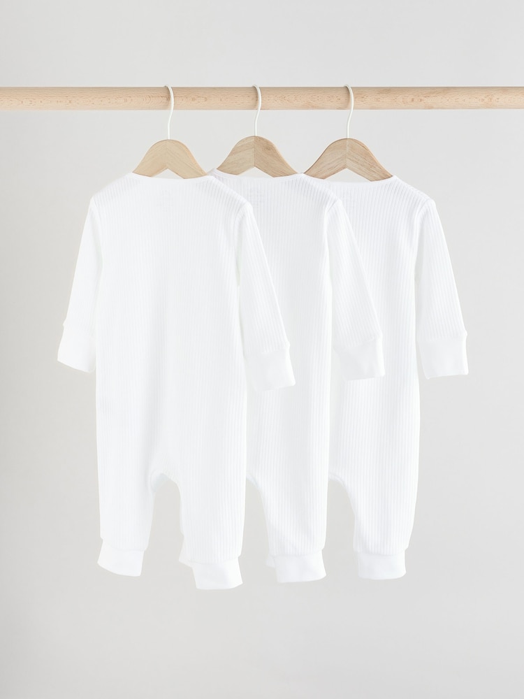 Blanc - Lot de 3 dors-bien zippés sans pieds 100% coton (02ans) - Image 3 of 10