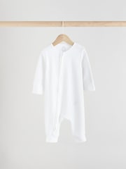 Bela - Dojenček Two Way Zip brez stopal 100% Cotton Sleepsuits 3 Paket (0mesec-2leto) - Slika 4 iz 10