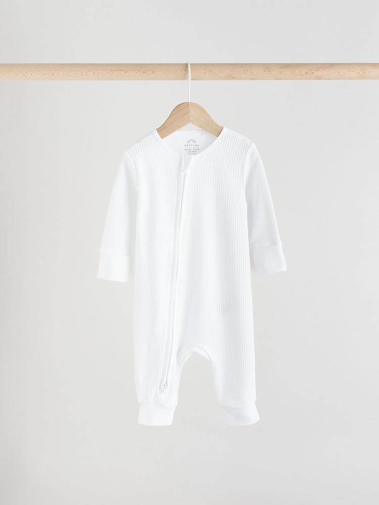 Blanc - Lot de 3 dors-bien zippés sans pieds 100% coton (02ans) - Image 4 of 10