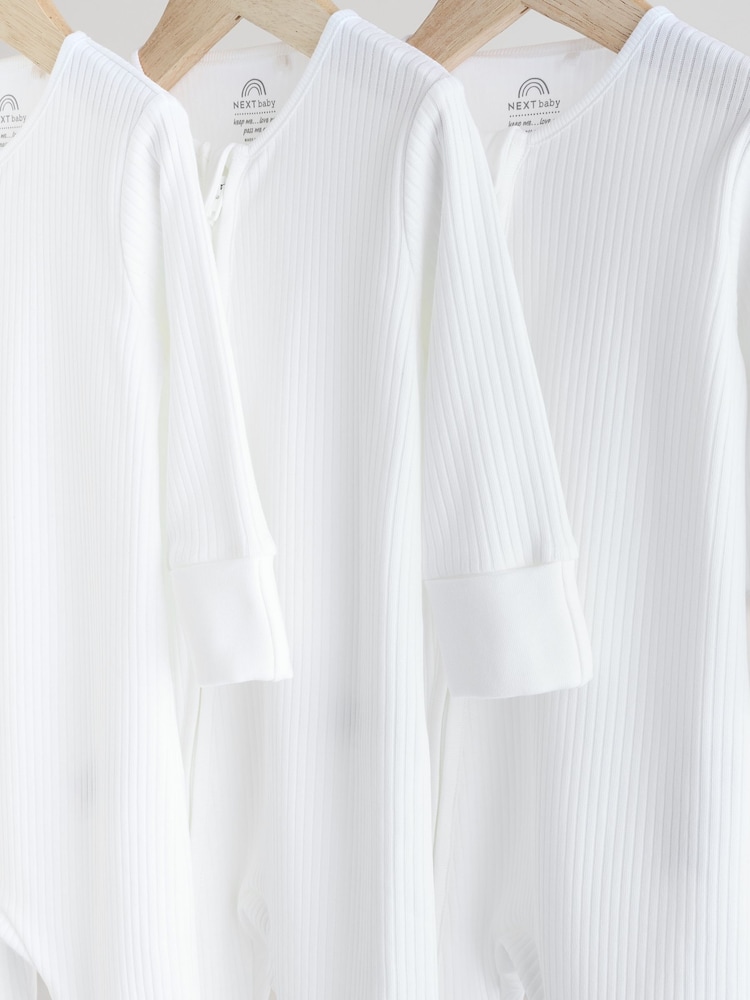 Blanc - Lot de 3 dors-bien zippés sans pieds 100% coton (02ans) - Image 5 of 10