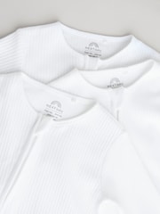 Bela - Dojenček Two Way Zip brez stopal 100% Cotton Sleepsuits 3 Paket (0mesec-2leto) - Slika 6 iz 10