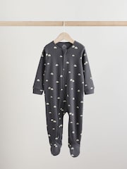 White/Black Two Way Zip Baby Sleepsuits 4 Pack (0mths-2yrs) (0mths-2yrs) - Image 4 of 14