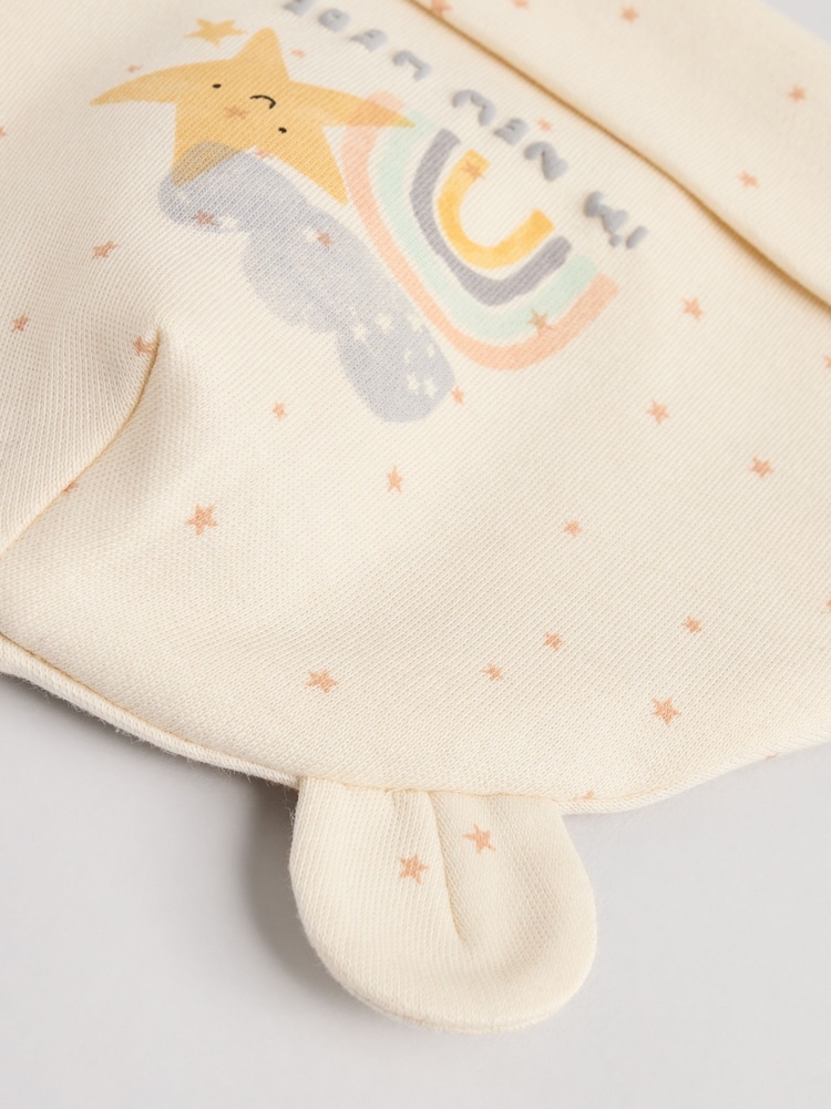 Blanco - Conjunto de gorro y pijama tipo pelele de algodón 100 % para bebé con mensaje "I'm New Here" (0-6 meses) - Imagen 14 de 14