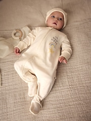 Blanco - Conjunto de gorro y pijama tipo pelele de algodón 100 % para bebé con mensaje "I'm New Here" (0-6 meses) - Imagen 2 de 14