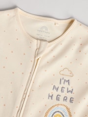 Blanco - Conjunto de gorro y pijama tipo pelele de algodón 100 % para bebé con mensaje "I'm New Here" (0-6 meses) - Imagen 9 de 14