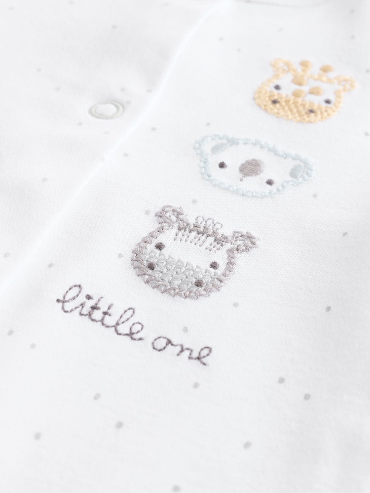 Weiß - Baby-Schlafanzüge mit Tiermuster aus 100 % Baumwolle im 3er-Pack (0–2 Jahre) - Image 10 of 12