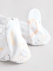 White Baby Animal Print 100% Cotton Sleepsuits 3 Pack (0-2yrs) - Image 9 of 12