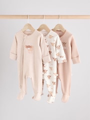 Neutral Hamish Baby 100% Cotton Sleepsuits 3 Pack (0mths-2yrs) - Image 1 of 14