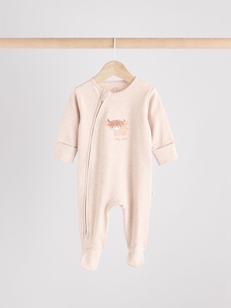 Neutral Hamish Baby 100% Cotton Sleepsuits 3 Pack (0mths-2yrs) - Image 3 of 14
