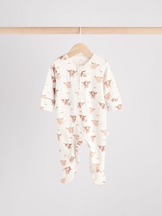 Neutral Hamish Baby 100% Cotton Sleepsuits 3 Pack (0mths-2yrs) - Image 5 of 14