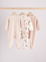 Neutral Hamish Baby 100% Cotton Sleepsuits 3 Pack (0mths-2yrs) - Image 6 of 14