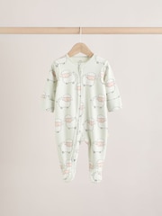 Rumena - dojenček Spring Two Way Zip 100% Cotton Sleepsuits 3 Paket (0mesec-2leto) - Slika 5 iz 11