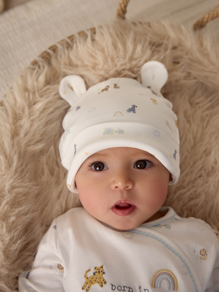 White Born in 2025 Baby Sleepsuit & Hat Set (0-9mths) - Image 11 of 11