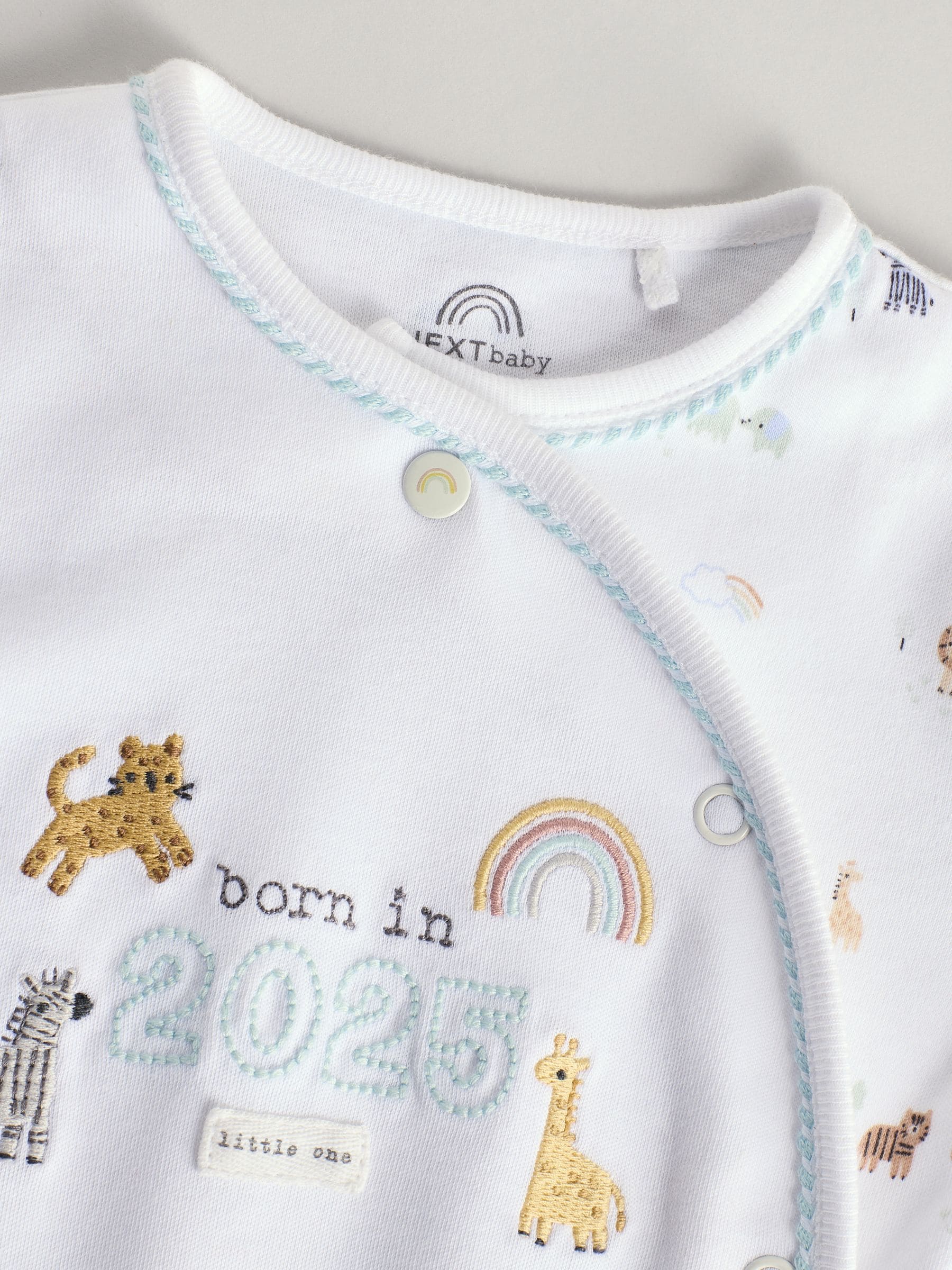 Buy White Born in 2025 Baby Sleepsuit & Hat Set (0-9mths