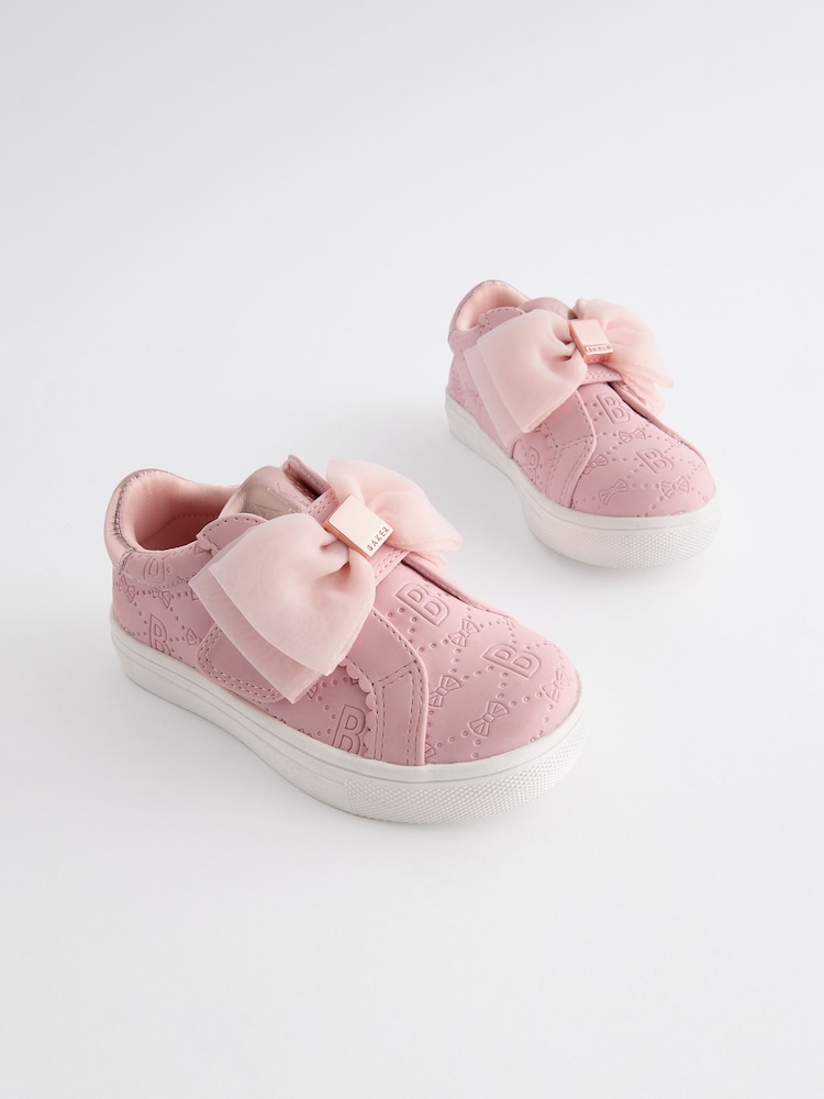 Rosa - Baker by Ted Baker Girls Organza Bow Trainers - Imagen 1 de 5 Rosa - Baker by Ted Baker Girls Organza Bow Trainers - Imagen 1 de 5