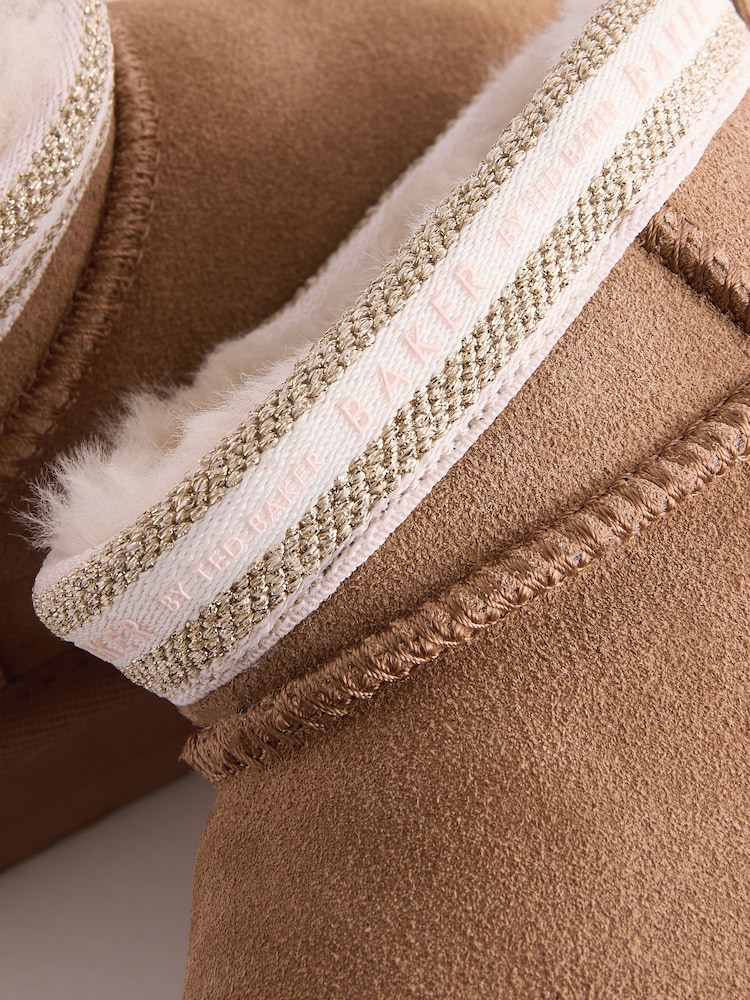 Papuci pentru fete Baker by Ted Baker Cosy Boot Bronz Maro - Image 5 of 6