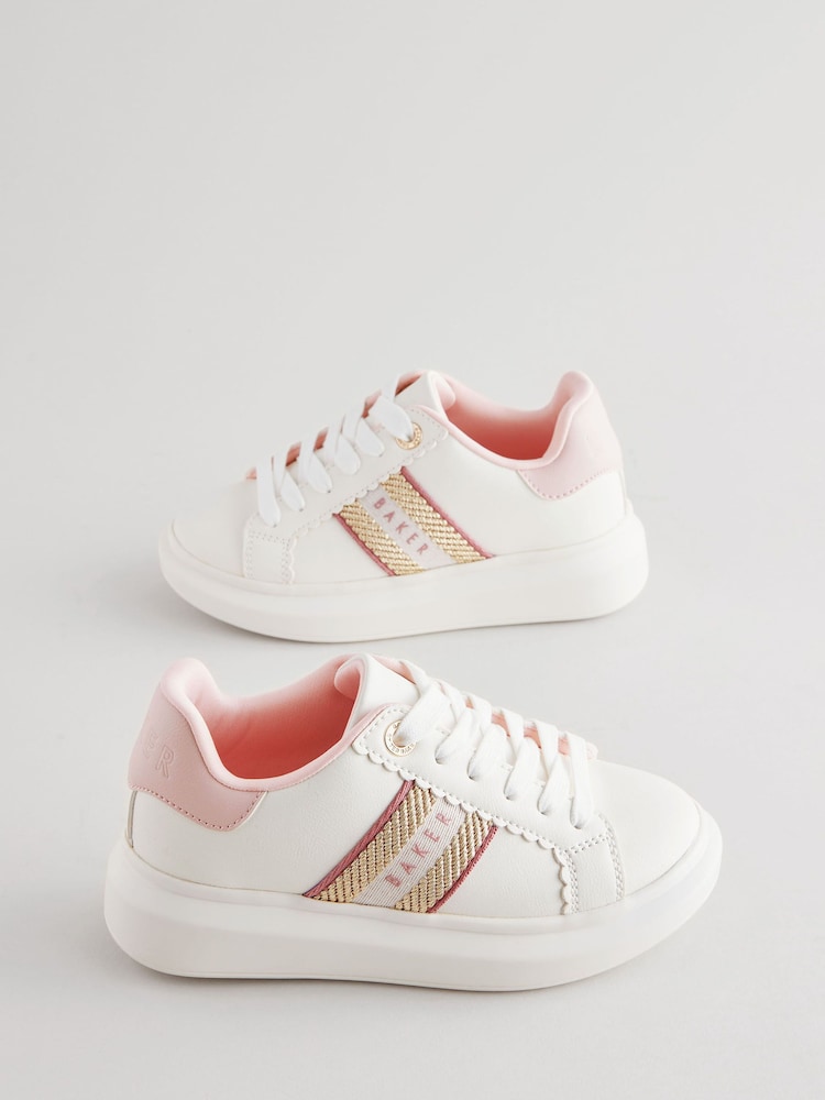Weiß - Baker by Ted Baker Girls Chunky Tape White Trainers - Bild 2 von 6 Weiß - Baker by Ted Baker Girls Chunky Tape White Trainers - Bild 2 von 6