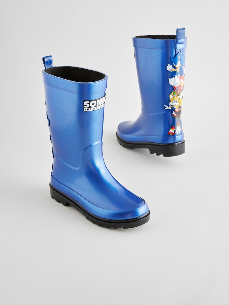 Blue Metallic Sonic Rubber Wellies - Image 1 of 5