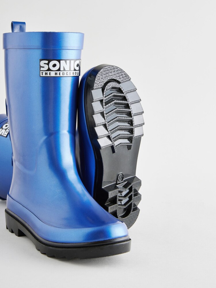 Blue Metallic Sonic Rubber Wellies