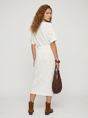 Raffya Cream Santorina Knitted Midi Dress - Image 2 of 4