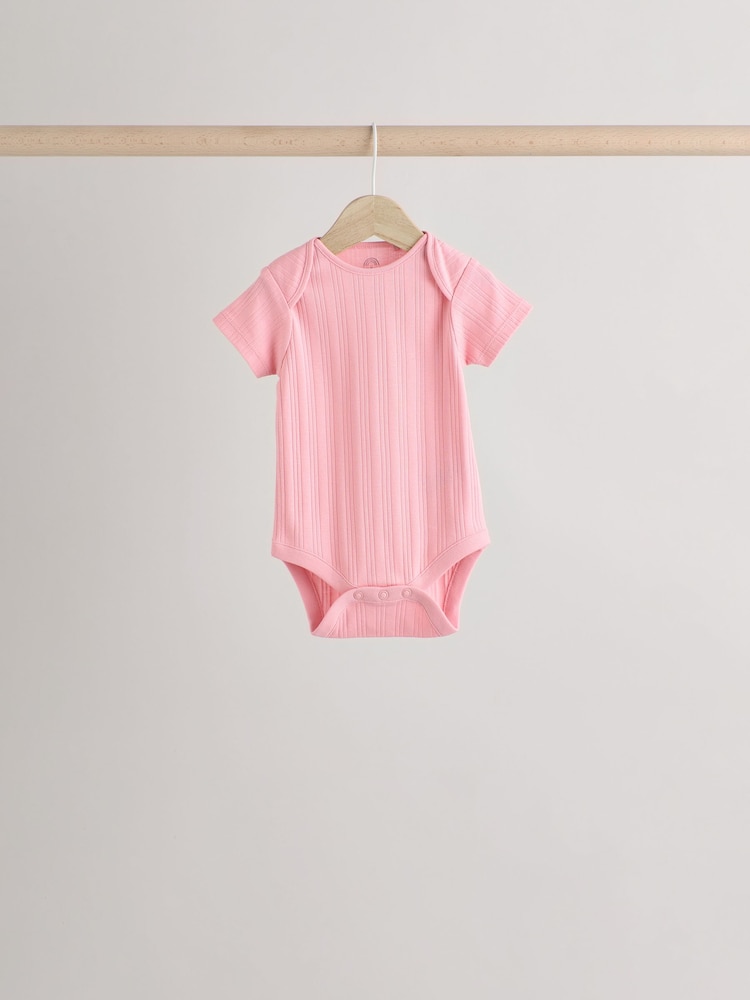 Pink pastels - Body à manches courtes en coton côtelé 100% coton 5 Paquet - Image 7 of 13