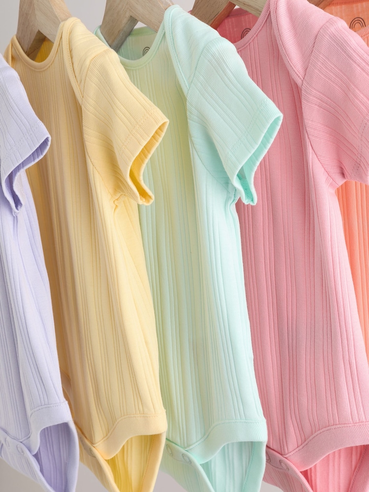 Pink pastels - Body à manches courtes en coton côtelé 100% coton 5 Paquet - Image 9 of 13