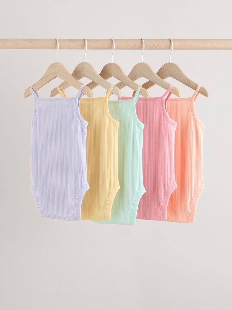Helle Pastelltöne - Gerippte Träger-Body für Babys aus 100 % Baumwolle im 5er-Pack - Bild 2 von 13 Helle Pastelltöne - Gerippte Träger-Body für Babys aus 100 % Baumwolle im 5er-Pack - Bild 2 von 13
