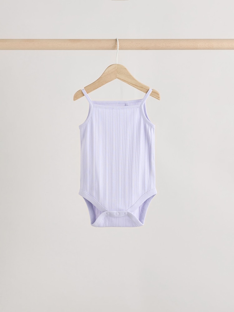 Pale pastels - Débardeur côtelé à bretelles Bébé 100% coton Body 5 Lot - Image 3 of 13