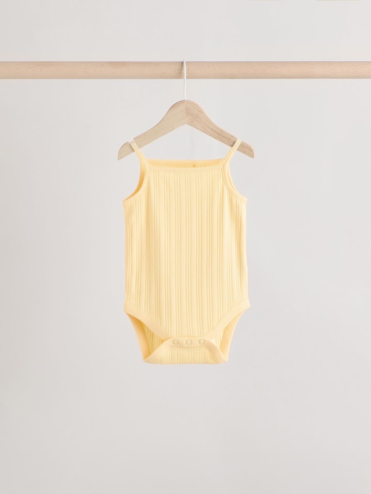 Pale pastels - Débardeur côtelé à bretelles Bébé 100% coton Body 5 Lot - Image 5 of 13