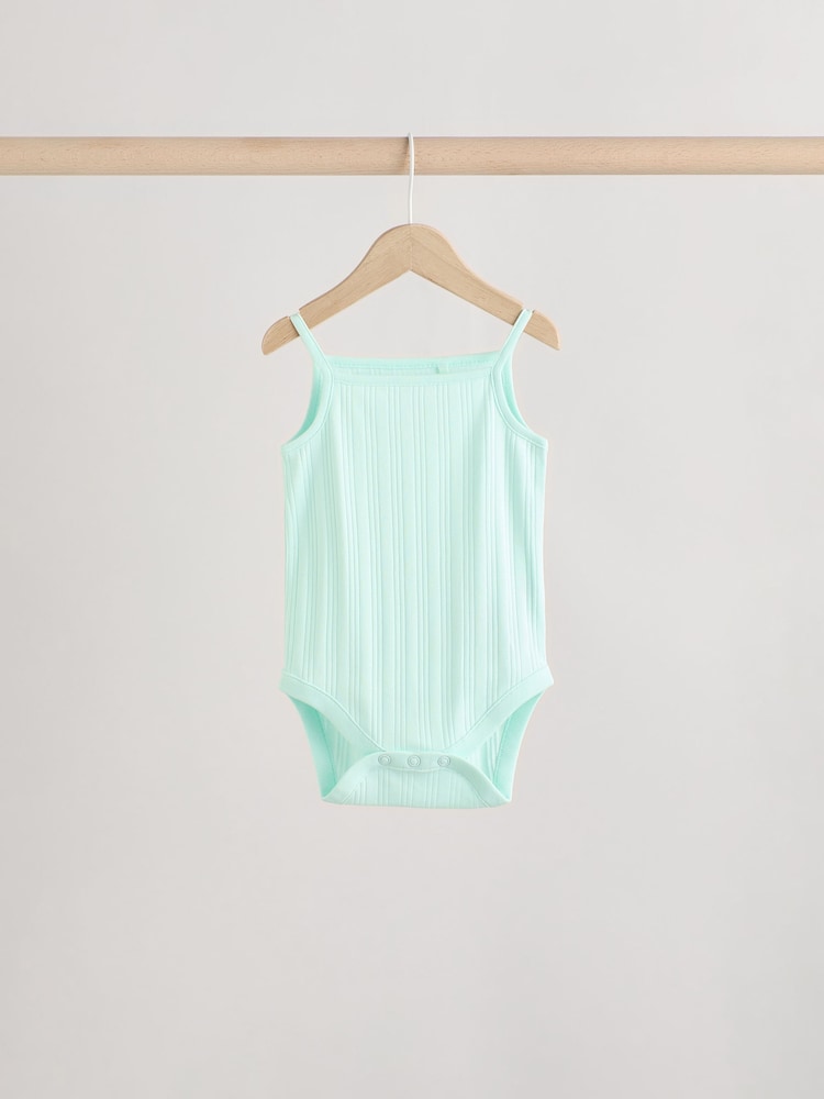 Pale pastels - Débardeur côtelé à bretelles Bébé 100% coton Body 5 Lot - Image 6 of 13