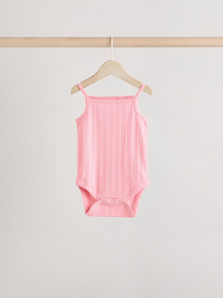 Pale pastels - Débardeur côtelé à bretelles Bébé 100% coton Body 5 Lot - Image 7 of 13