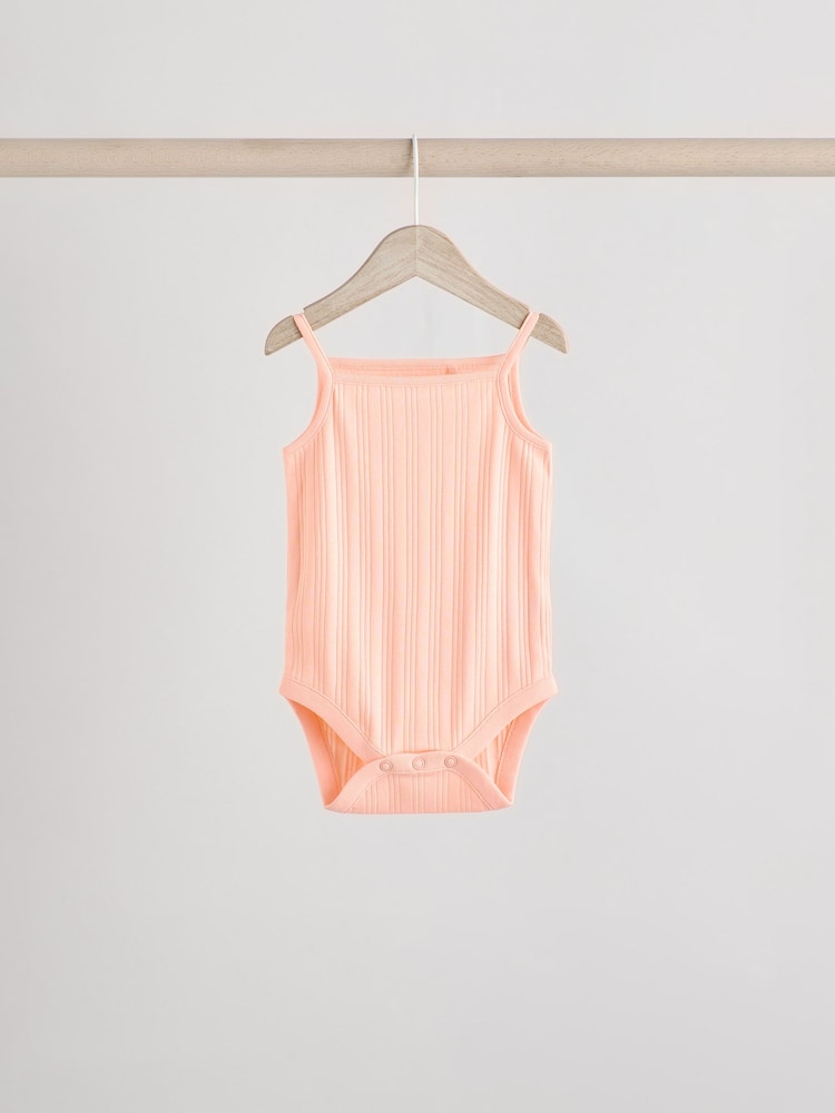Pale pastels - Débardeur côtelé à bretelles Bébé 100% coton Body 5 Lot - Image 8 of 13