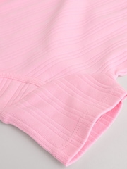 Bright Pink Baby Short Sleeve Ribbed 100% Cotton Bodysuits 5 Pack - Image 13 of 13