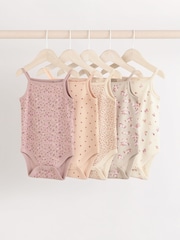 Karamell Floral - Trägerbody Baby, 100 % Baumwollbodys im 5 er-Pack - Image 1 of 11