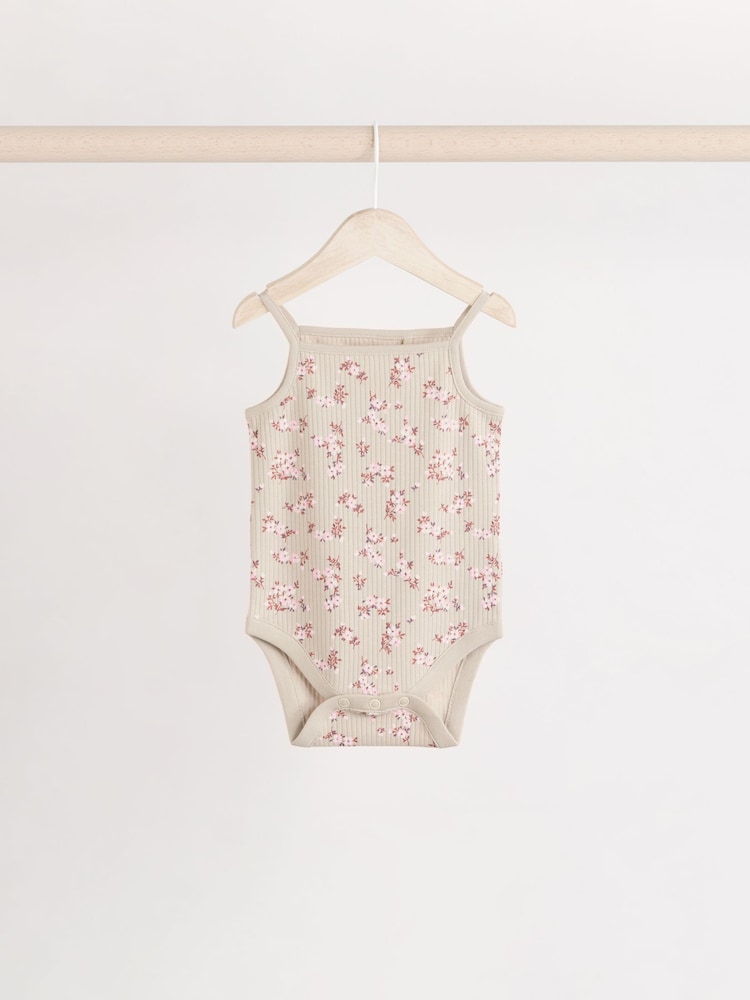 Karamell Floral - Trägerbody Baby, 100 % Baumwollbodys im 5 er-Pack - Image 7 of 11